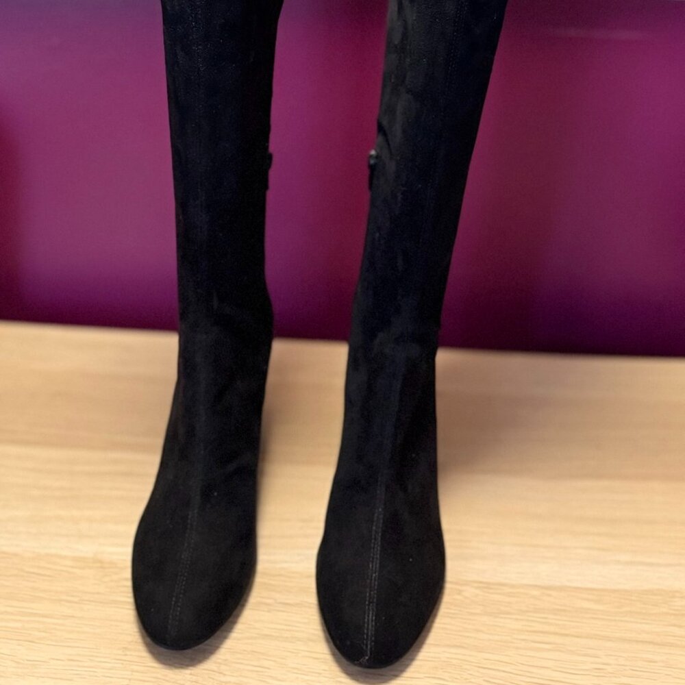 Guess Arla Over-the-Knee Stretch Suede Boots – Black 7.5